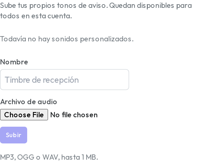Biblioteca de sonidos personalizados