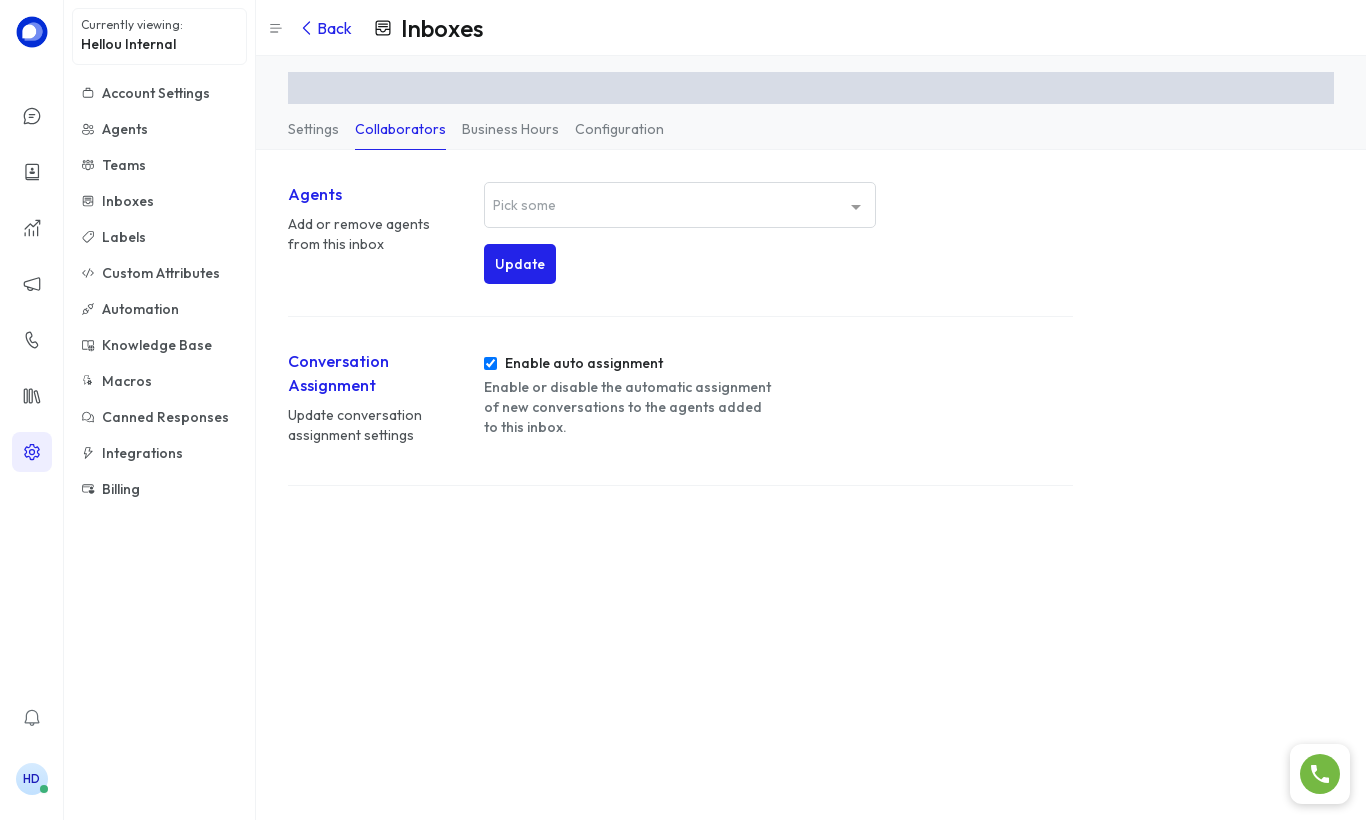 Colaboradores y asignación automática de la bandeja